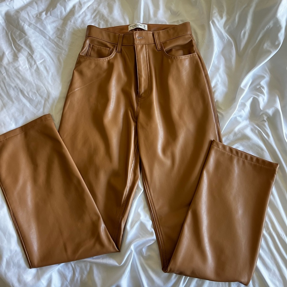 Abercrombie brown leather pants